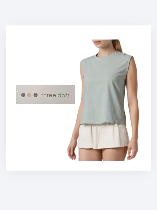 Three Dots Tops - Three Dots Women's Sleeveless Muscle Tee - Sage Green